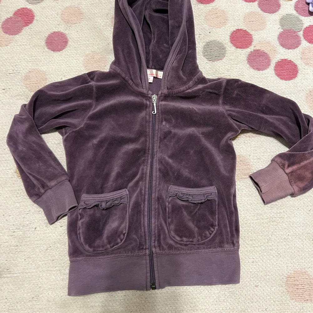 Juicy Couture girls kids zip up hoodie velour
